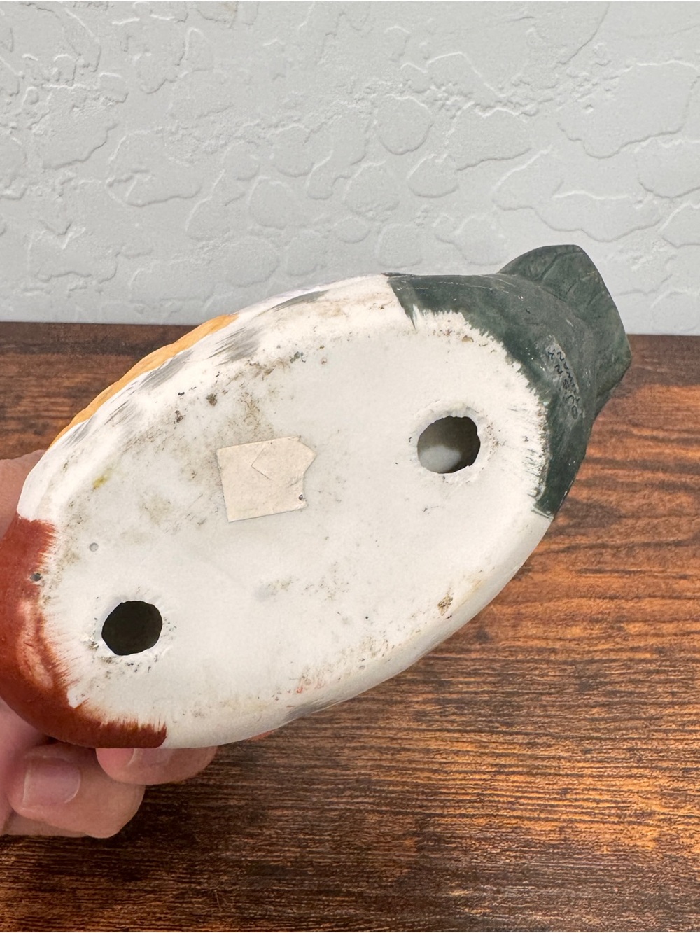 Vintage Mallard Duck Ceramic Tape Dispenser 6” Outdoor Decoy Home Office - Picture 7 of 9